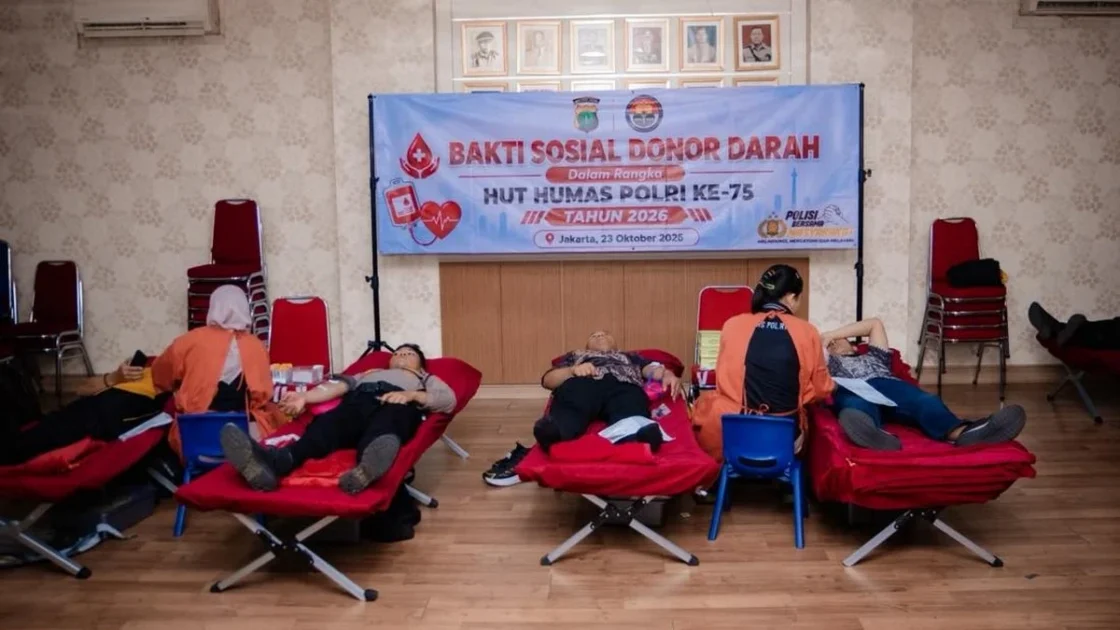 Polda Metro Gelar Donor Darah Peringati HUT Ke-75 Humas Polri