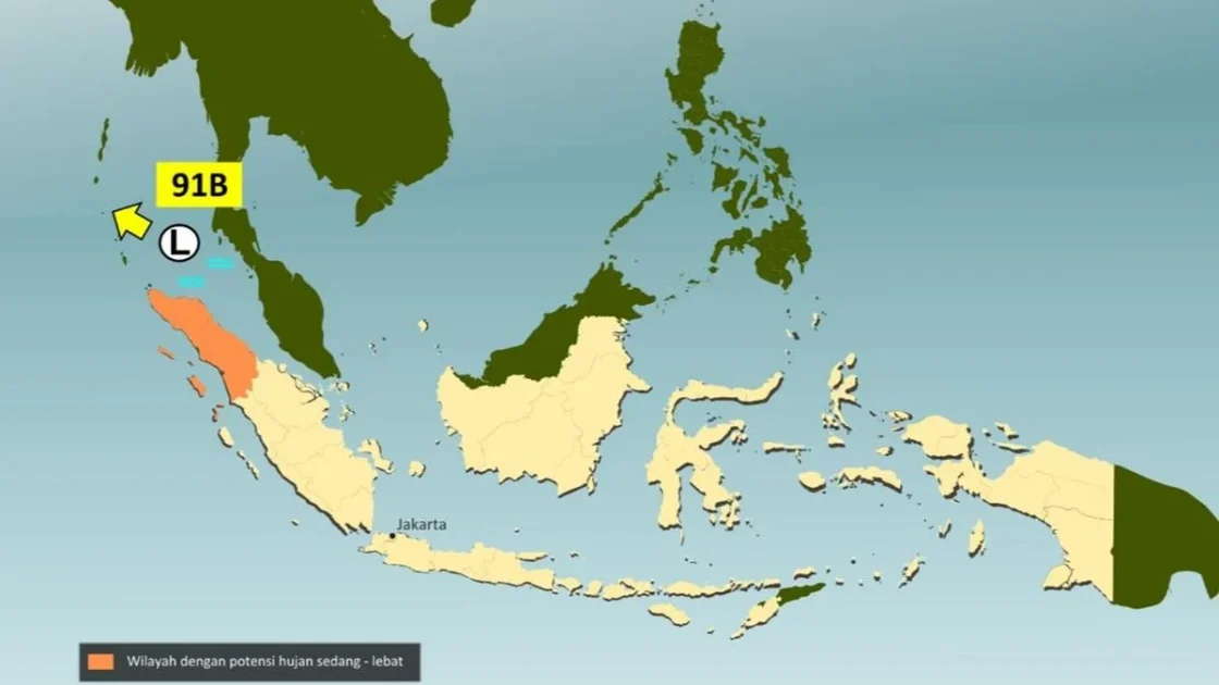 Bibit Siklon Tropis 91B Muncul, BMKG Beri Peringatan Cuaca