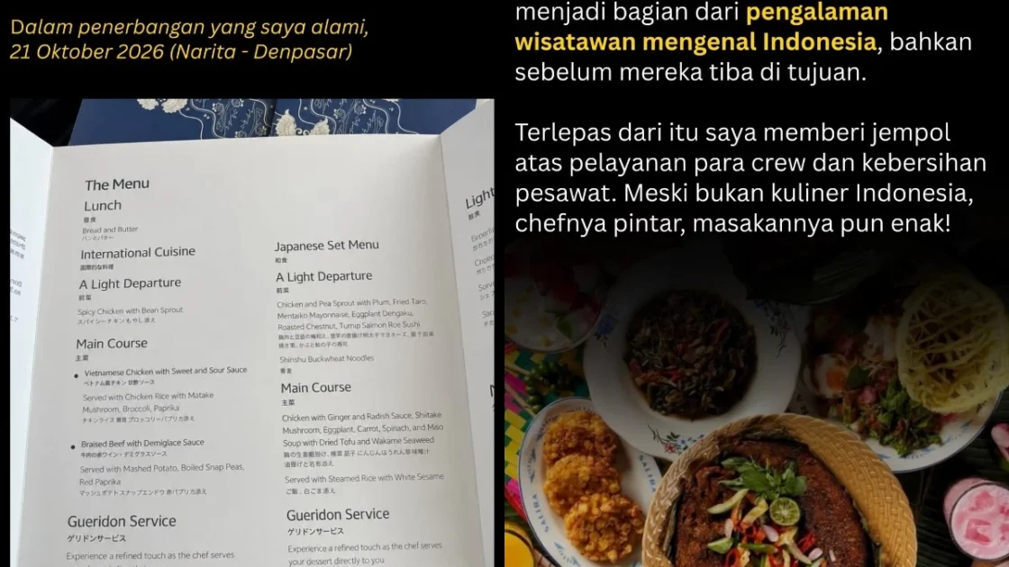 Menu Garuda Indonesia Dikritik Rhenald Kasali Minim Nuansa Nusantara
