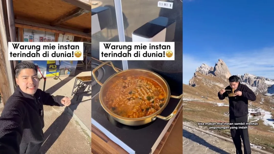 Unik! Warung Mie Instan Rp200 Ribu di Dolomites Italia